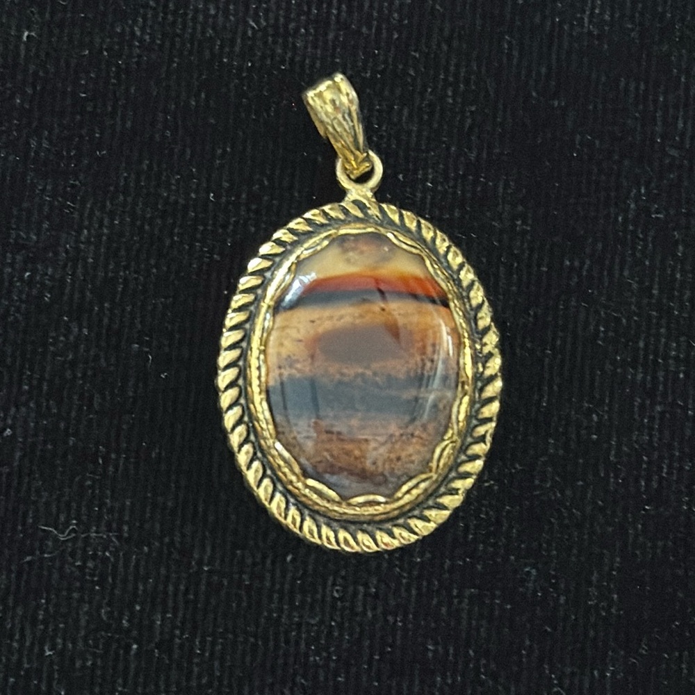 Vintage Faux Tiger Eye Pendant